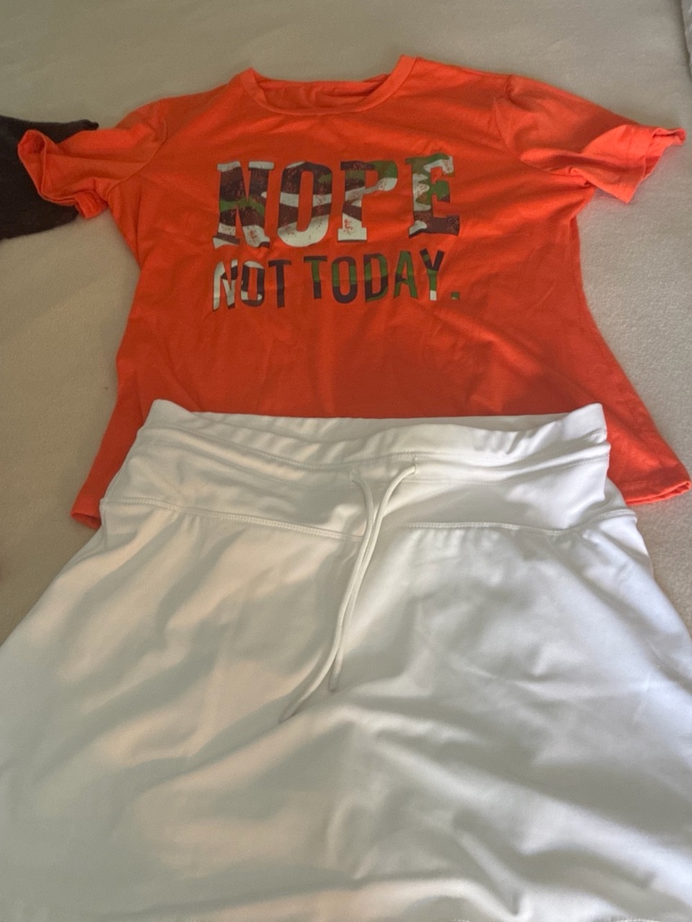 Jessica Simpson Orange Graphic Tee and White Skort Set